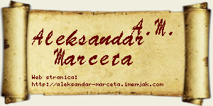 Aleksandar Marčeta vizit kartica